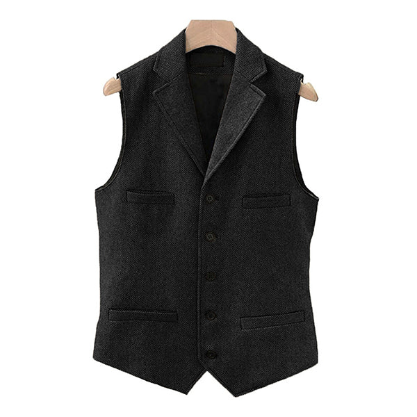 WESTON™ | CHALECO VINTAGE DE LANA PARA HOMBRE CON CUELLO DE SOLAPA