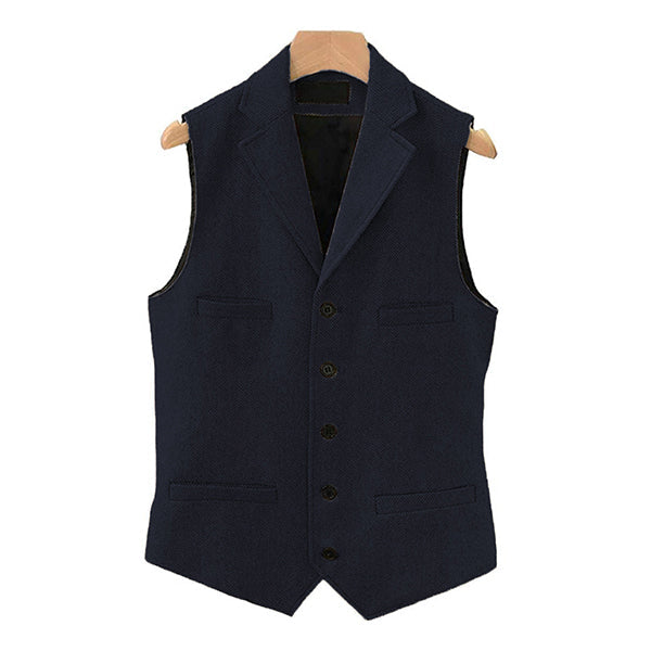 WESTON™ | CHALECO VINTAGE DE LANA PARA HOMBRE CON CUELLO DE SOLAPA