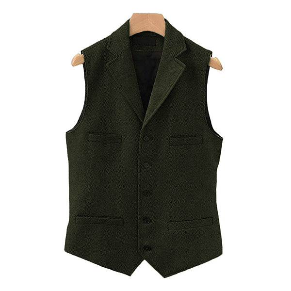 WESTON™ | CHALECO VINTAGE DE LANA PARA HOMBRE CON CUELLO DE SOLAPA