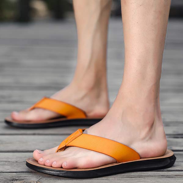 BAHARI™ | CHANCLAS DE CUERO PARA HOMBRE CON DISEÑO VINTAGE