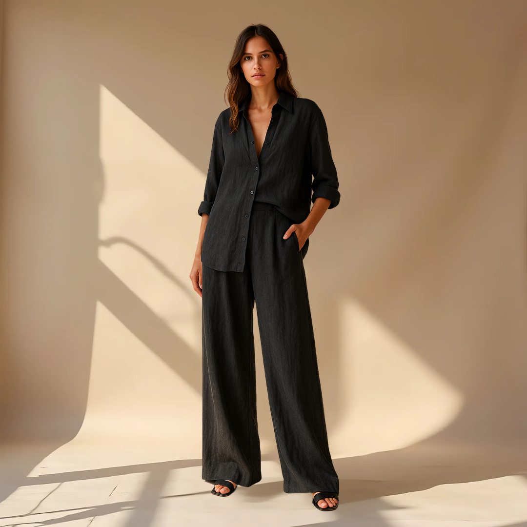 AMÉLIE™ – CONJUNTO DE DOS PIEZAS: CAMISA Y PANTALÓN
