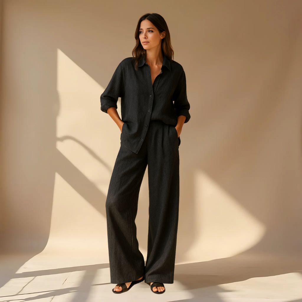 AMÉLIE™ – CONJUNTO DE DOS PIEZAS: CAMISA Y PANTALÓN