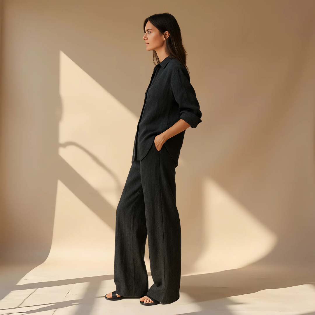 AMÉLIE™ – CONJUNTO DE DOS PIEZAS: CAMISA Y PANTALÓN