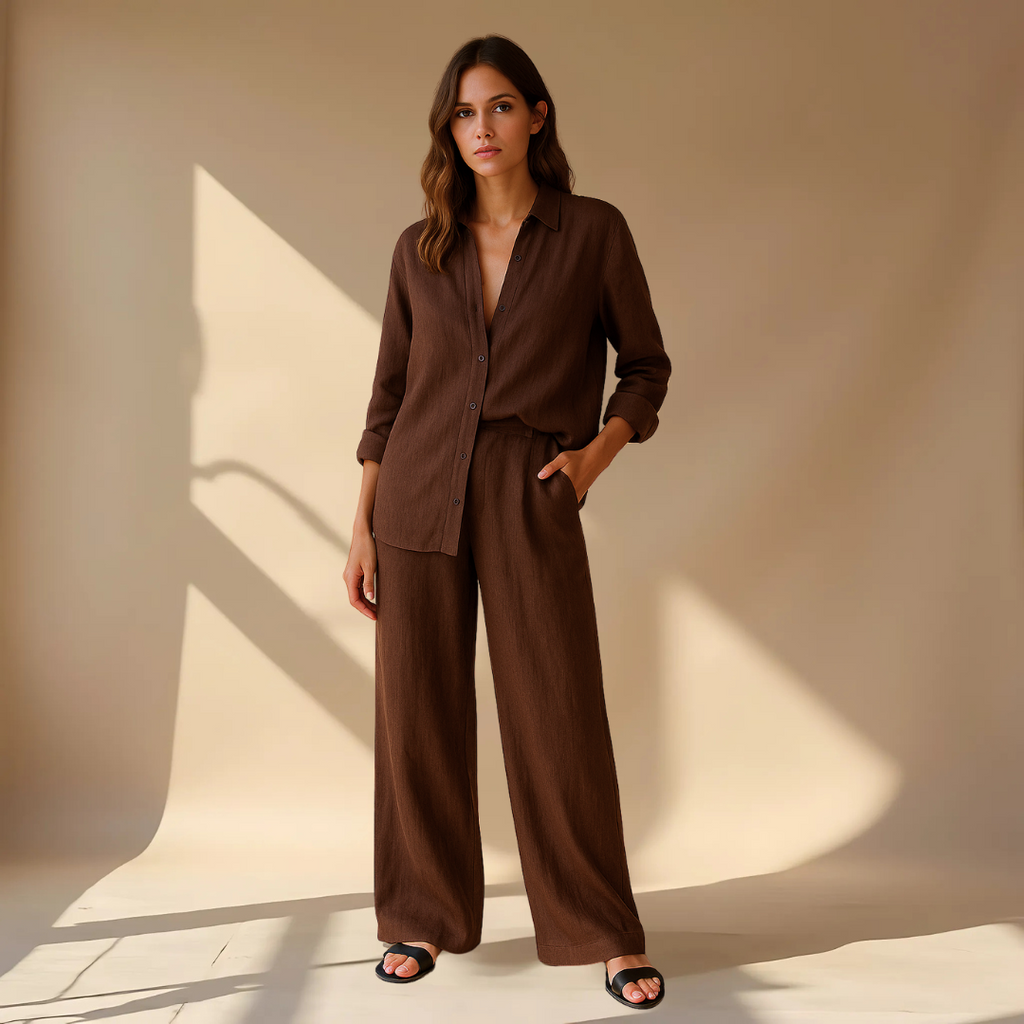 AMÉLIE™ – CONJUNTO DE DOS PIEZAS: CAMISA Y PANTALÓN