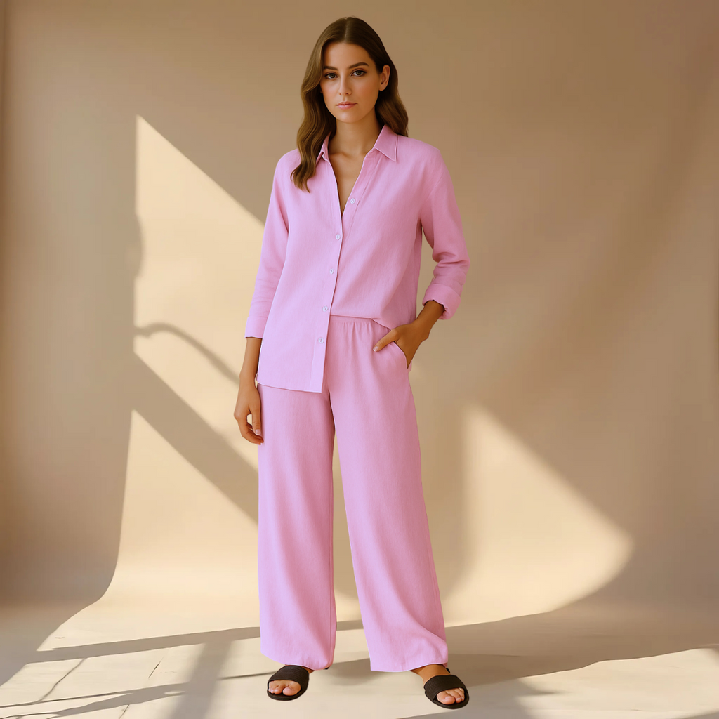 AMÉLIE™ – CONJUNTO DE DOS PIEZAS: CAMISA Y PANTALÓN