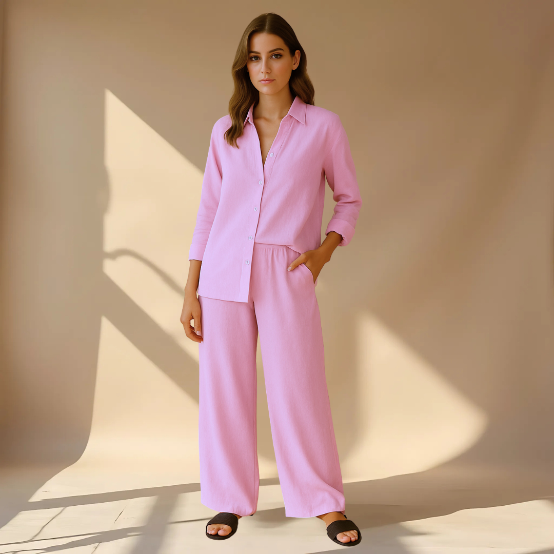 AMÉLIE™ – CONJUNTO DE DOS PIEZAS: CAMISA Y PANTALÓN