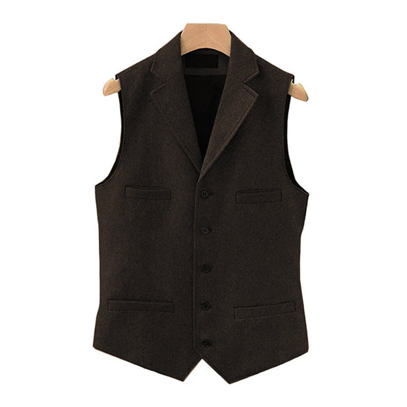 WESTON™ | CHALECO VINTAGE DE LANA PARA HOMBRE CON CUELLO DE SOLAPA