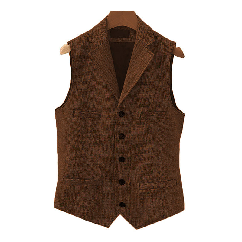 WESTON™ | CHALECO VINTAGE DE LANA PARA HOMBRE CON CUELLO DE SOLAPA