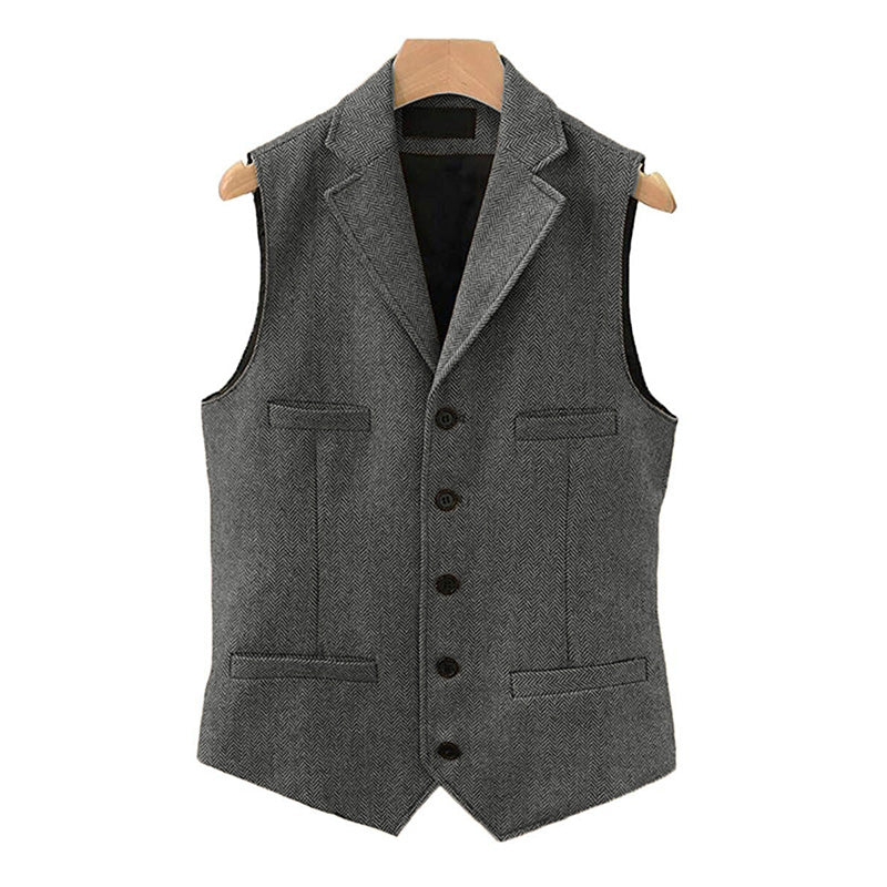 WESTON™ | CHALECO VINTAGE DE LANA PARA HOMBRE CON CUELLO DE SOLAPA