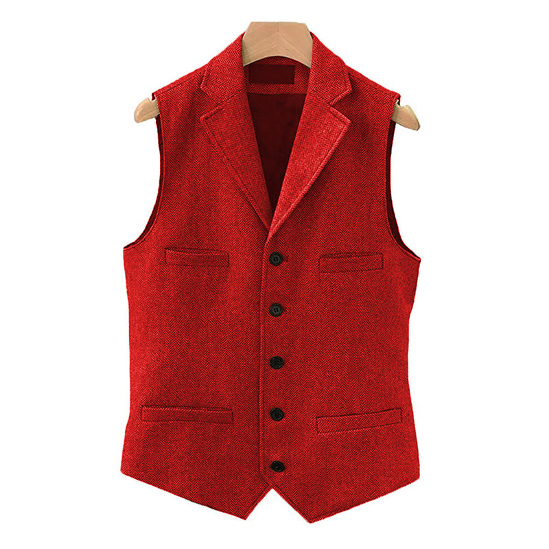 WESTON™ | CHALECO VINTAGE DE LANA PARA HOMBRE CON CUELLO DE SOLAPA