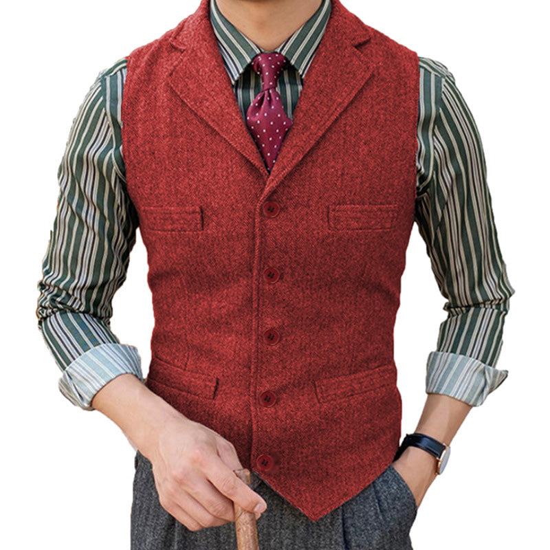 WESTON™ | CHALECO VINTAGE DE LANA PARA HOMBRE CON CUELLO DE SOLAPA