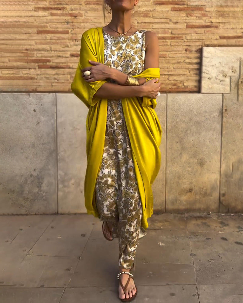 VIVIANA | CONJUNTO ELEGANTE DE VESTIDO LARGO Y CHAQUETA FLUIDA