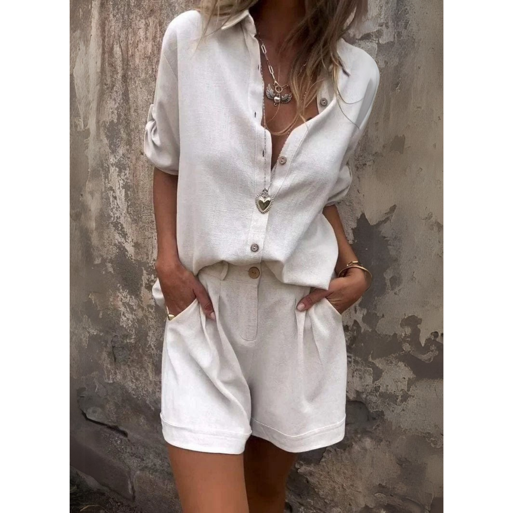 LINNÉA™ – CONJUNTO DE LINO DE DOS PIEZAS PARA MUJER