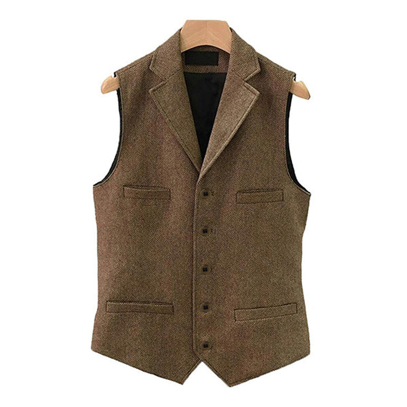 WESTON™ | CHALECO VINTAGE DE LANA PARA HOMBRE CON CUELLO DE SOLAPA
