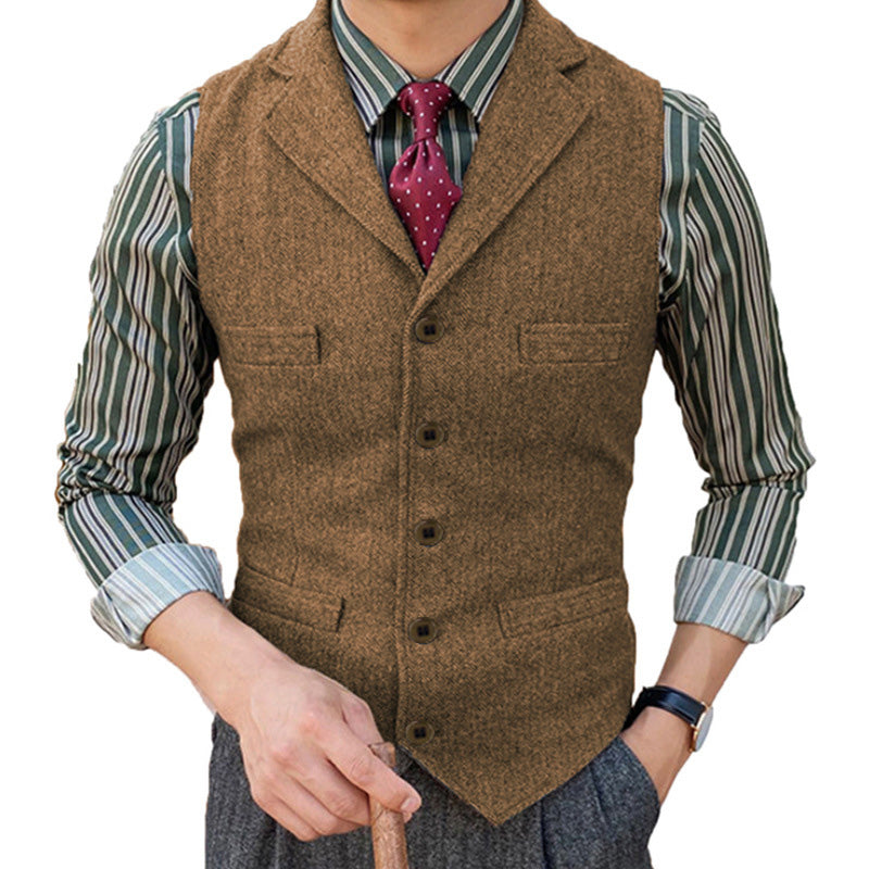 WESTON™ | CHALECO VINTAGE DE LANA PARA HOMBRE CON CUELLO DE SOLAPA