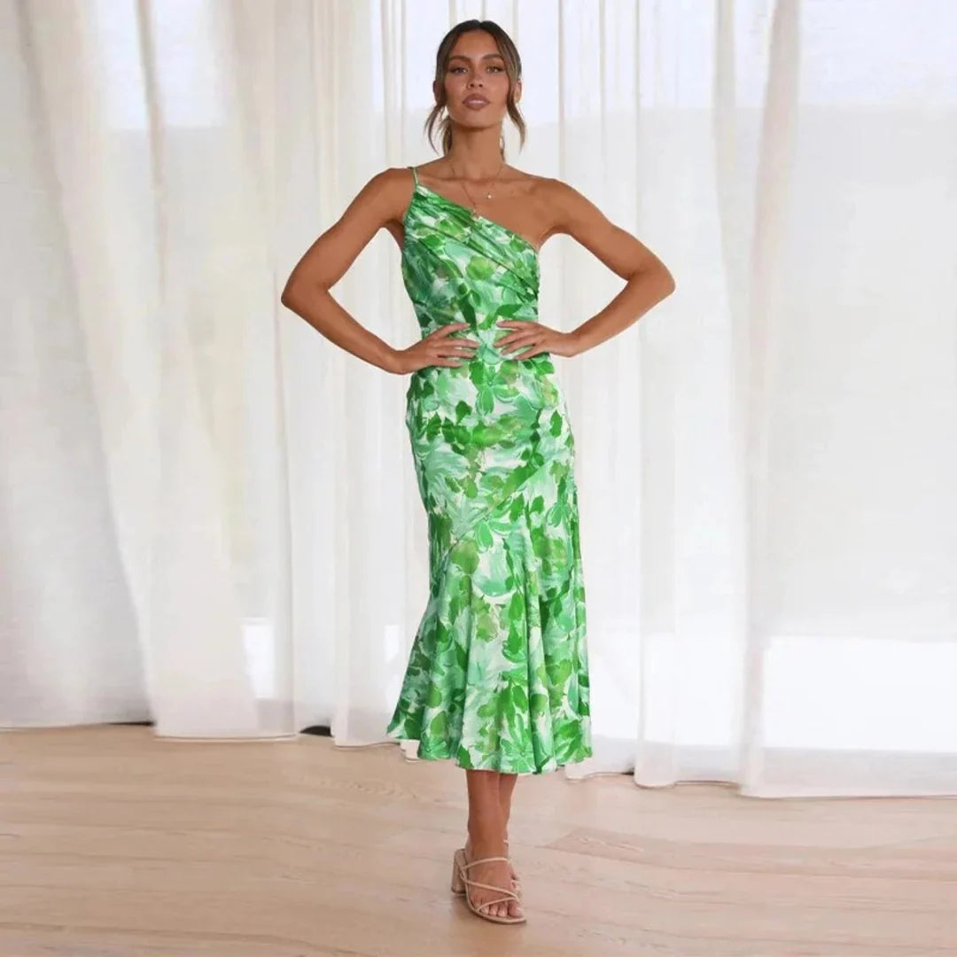 ELIZA™ – VESTIDO FLORAL DE UN SOLO HOMBRO