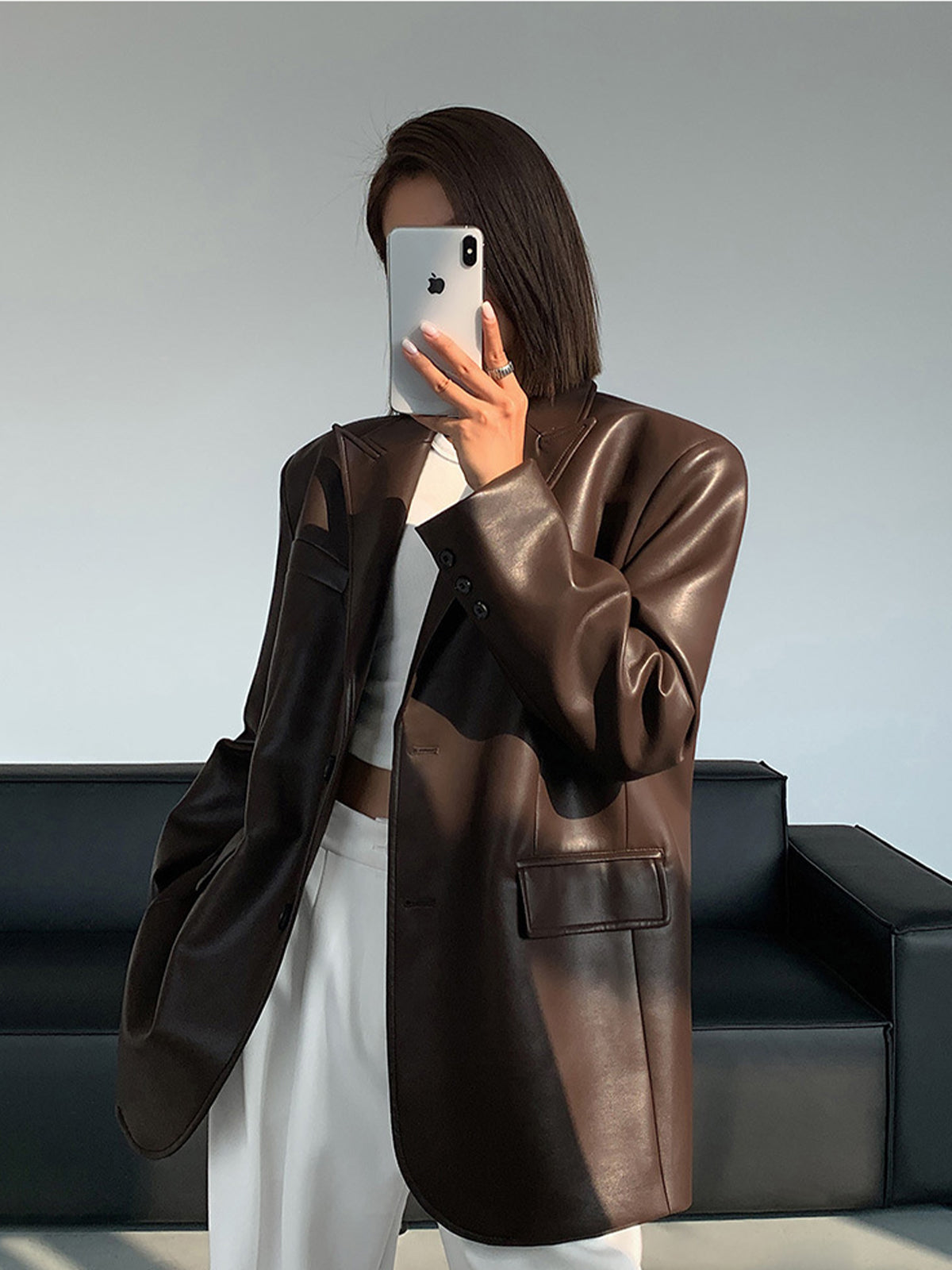 CLARA™ - BLAZER DE CUERO