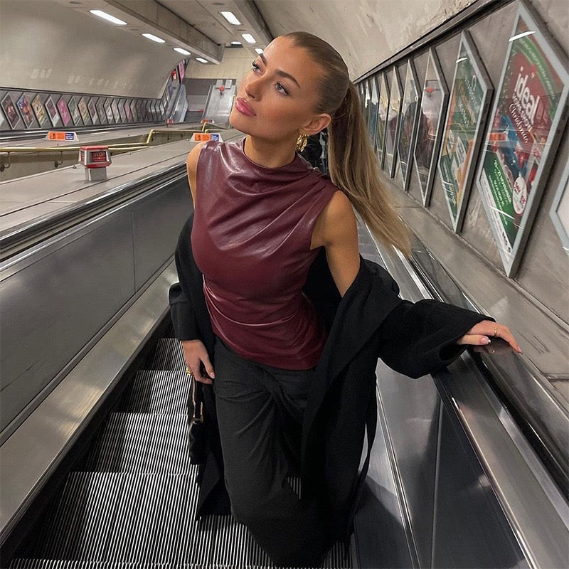 SCARLETT – Top de cuero