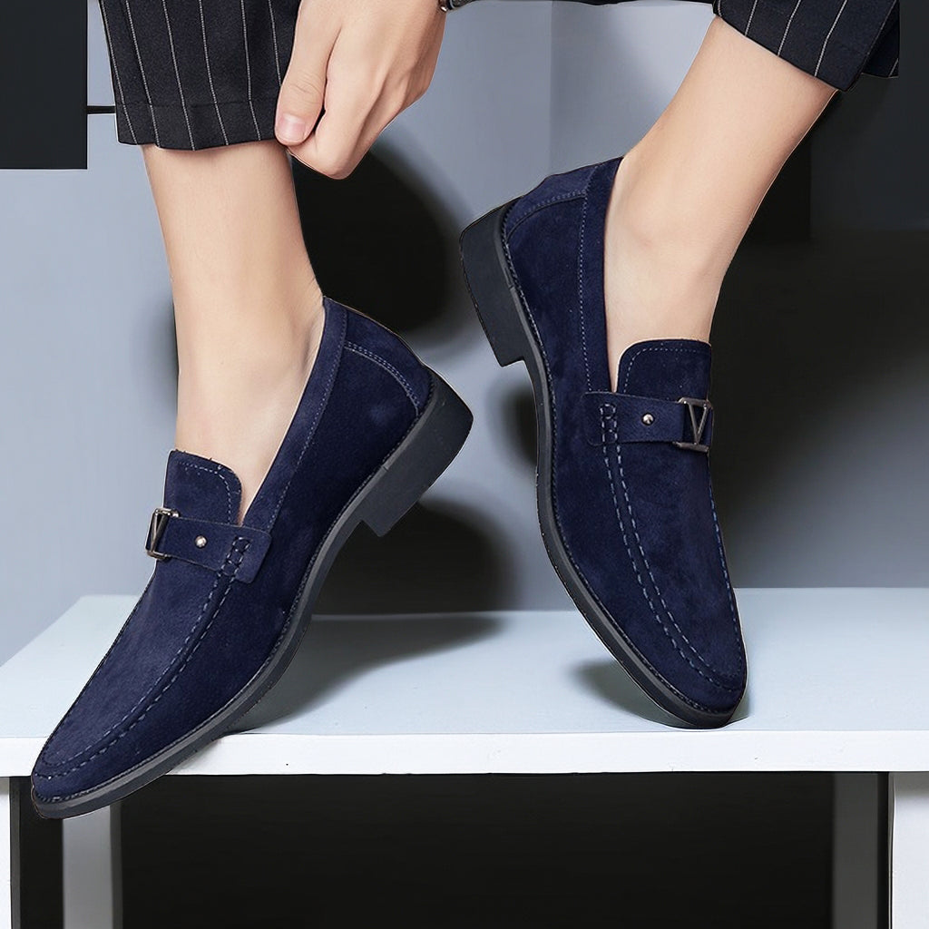 DUKE™ | MOCASINES DE ANTE PARA HOMBRE CON HEBILLA METÁLICA