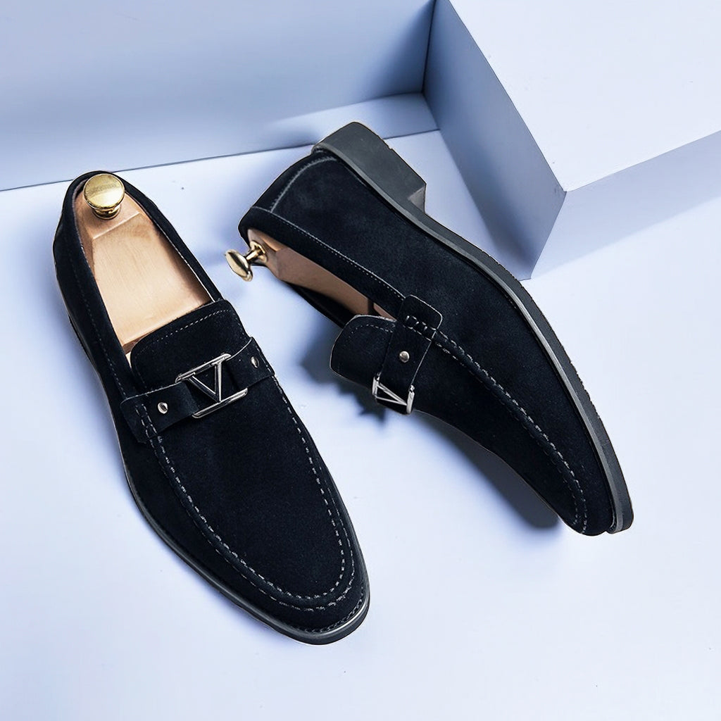 DUKE™ | MOCASINES DE ANTE PARA HOMBRE CON HEBILLA METÁLICA