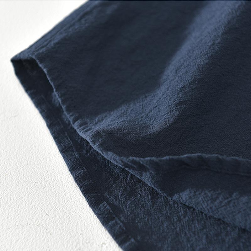 OSLO™ | CAMISA DE LINO Y ALGODÓN PARA HOMBRE CON CUELLO MAO Y MANGA CORTA