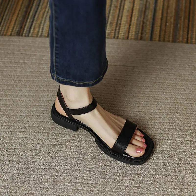 JUNE – sandalias slide de piel italiana
