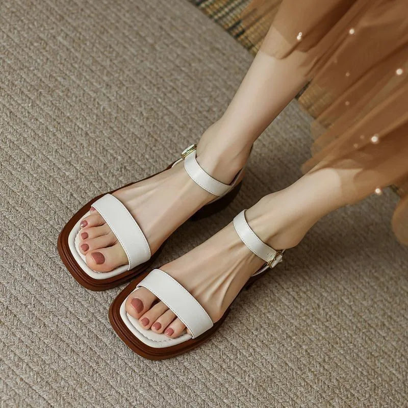 JUNE – sandalias slide de piel italiana