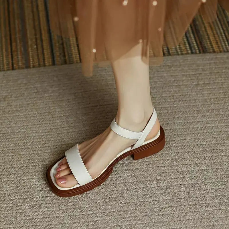 JUNE – sandalias slide de piel italiana