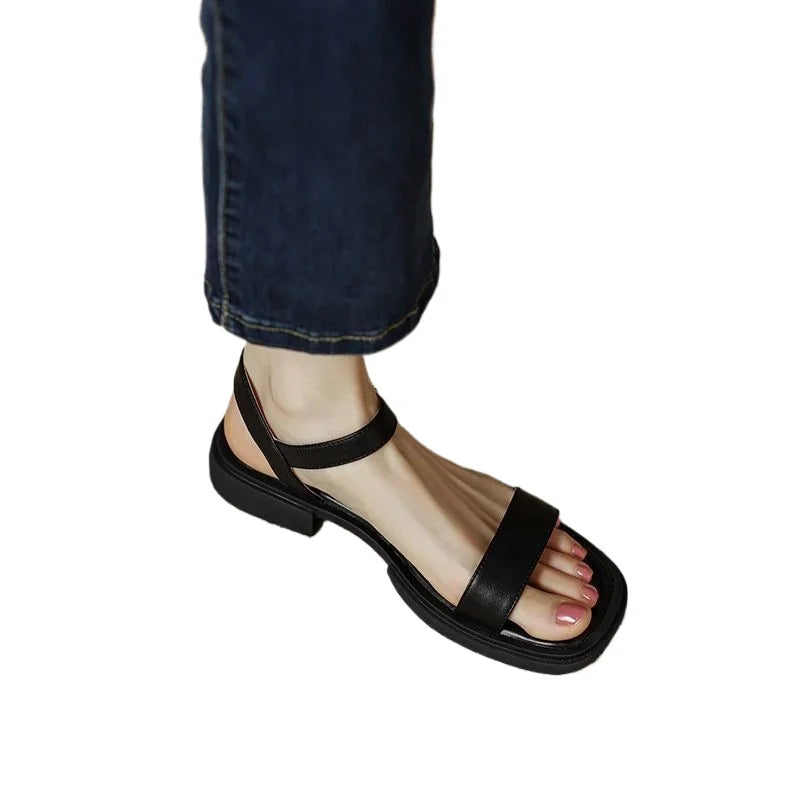 JUNE – sandalias slide de piel italiana
