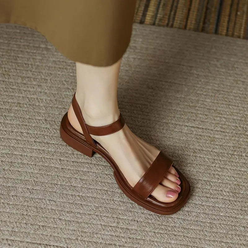 JUNE – sandalias slide de piel italiana