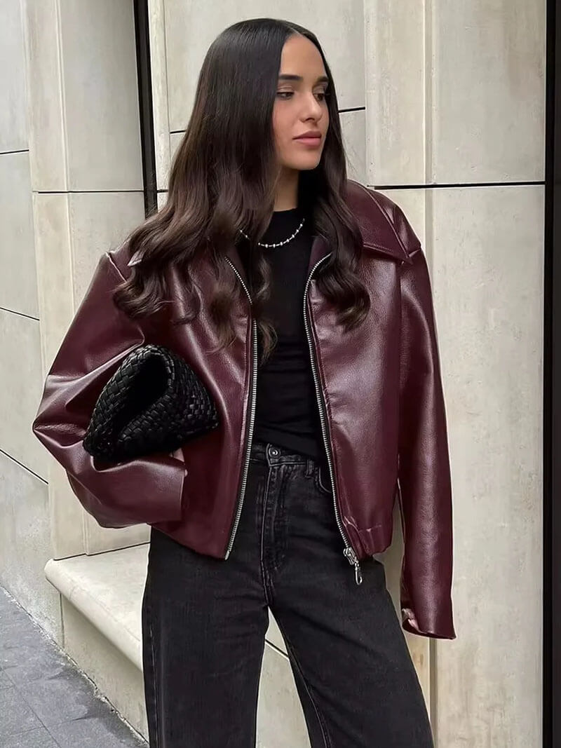 IVY™- CHAQUETA BIKER DE CUERO