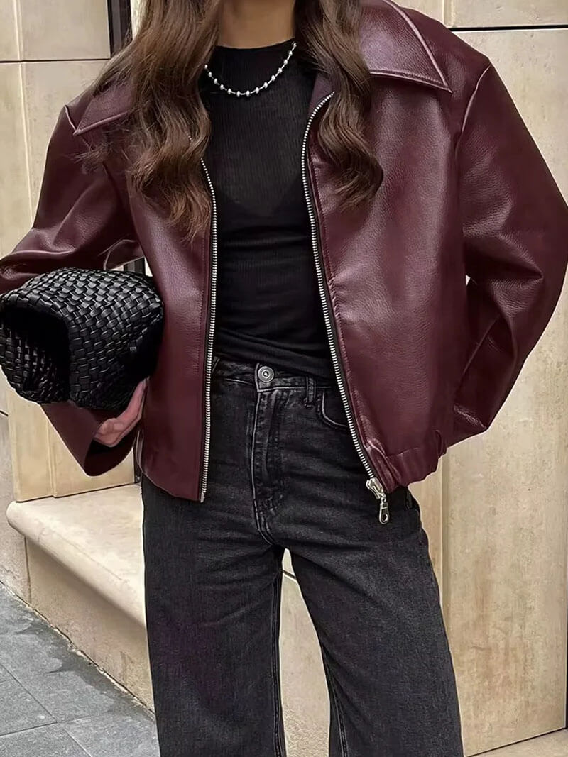 IVY™- CHAQUETA BIKER DE CUERO