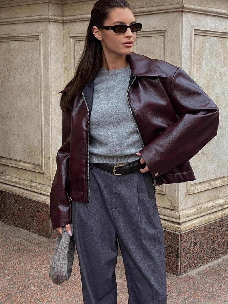IVY™- CHAQUETA BIKER DE CUERO