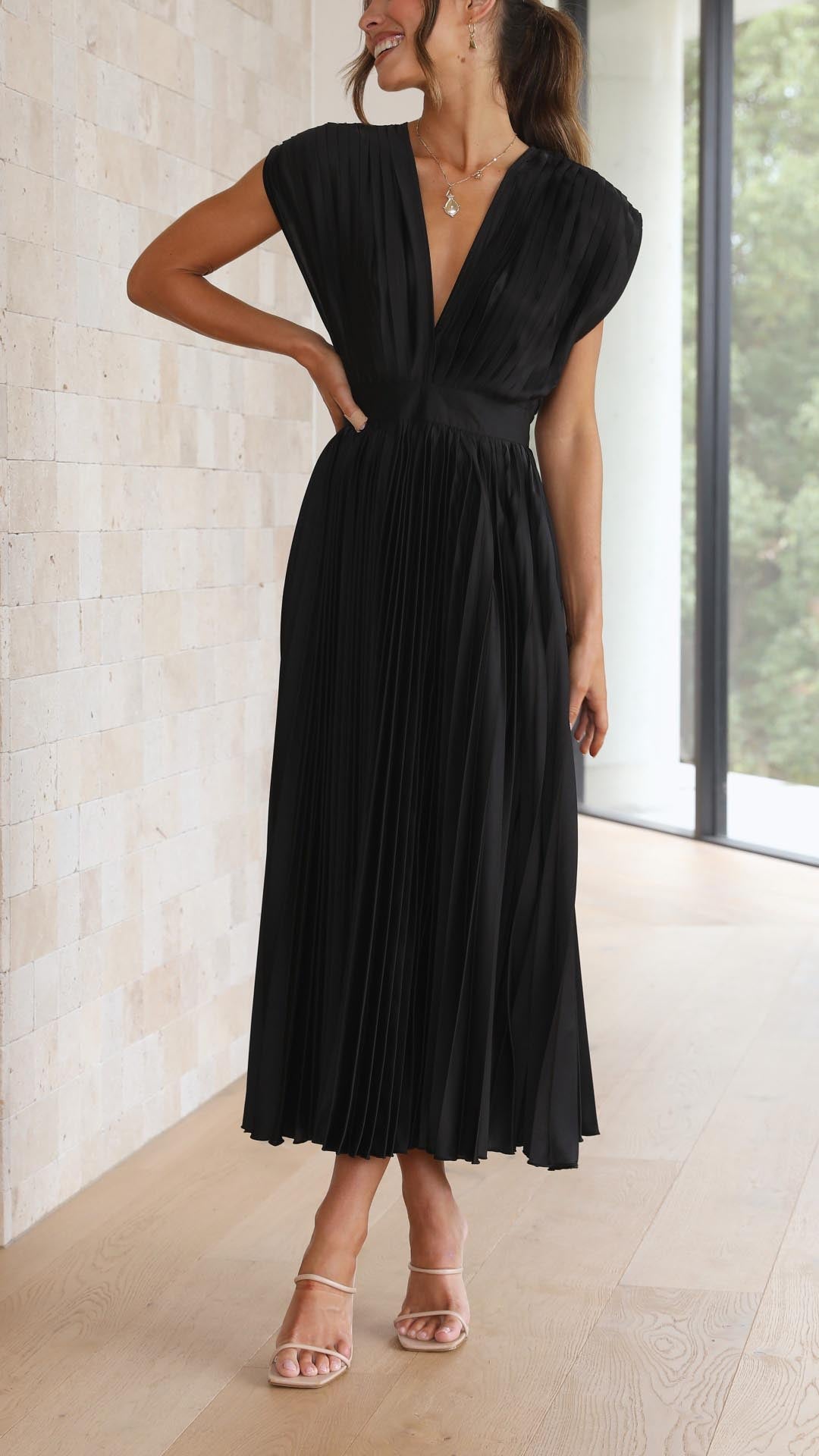 ALEXIS™ – VESTIDO DE FIESTA CON ESCOTE EN V Y ABERTURA LATERAL