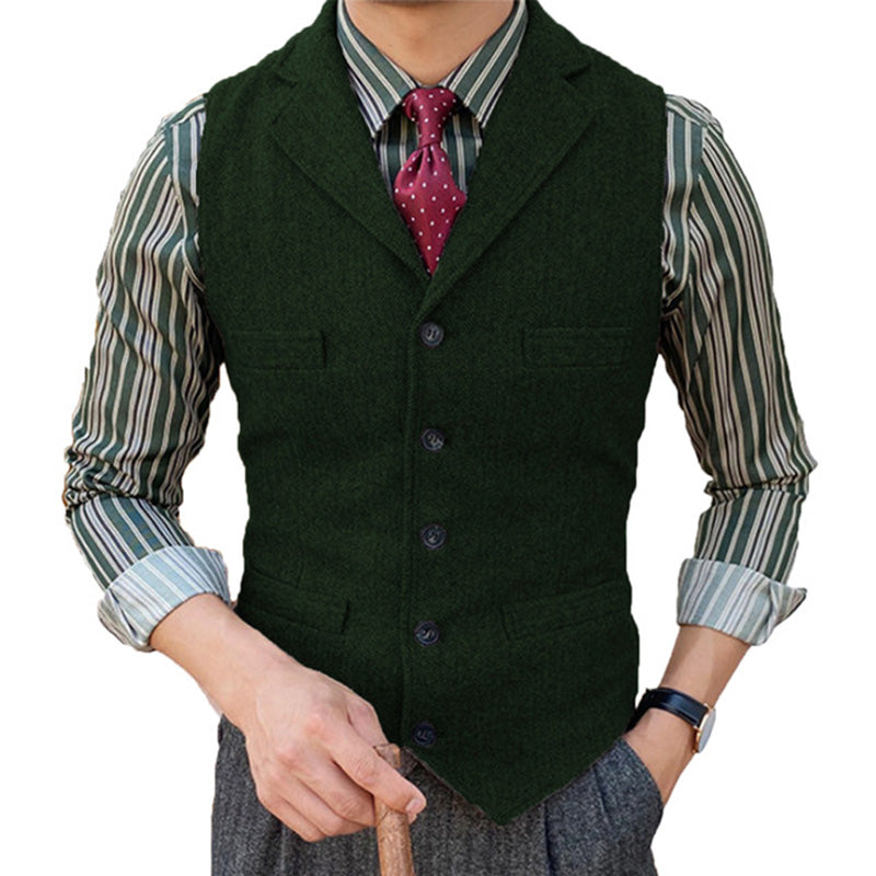 WESTON™ | CHALECO VINTAGE DE LANA PARA HOMBRE CON CUELLO DE SOLAPA