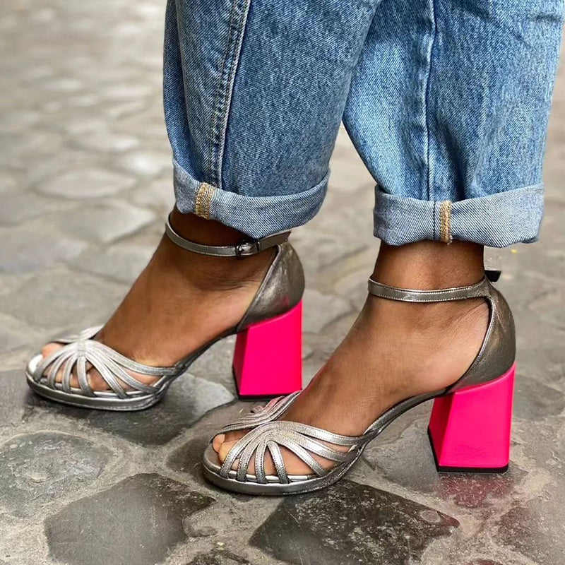 SERAPHINA – sandalias artesanales con tacón grueso