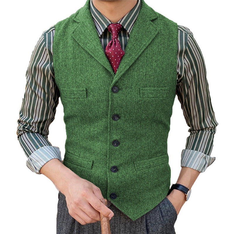 WESTON™ | CHALECO VINTAGE DE LANA PARA HOMBRE CON CUELLO DE SOLAPA