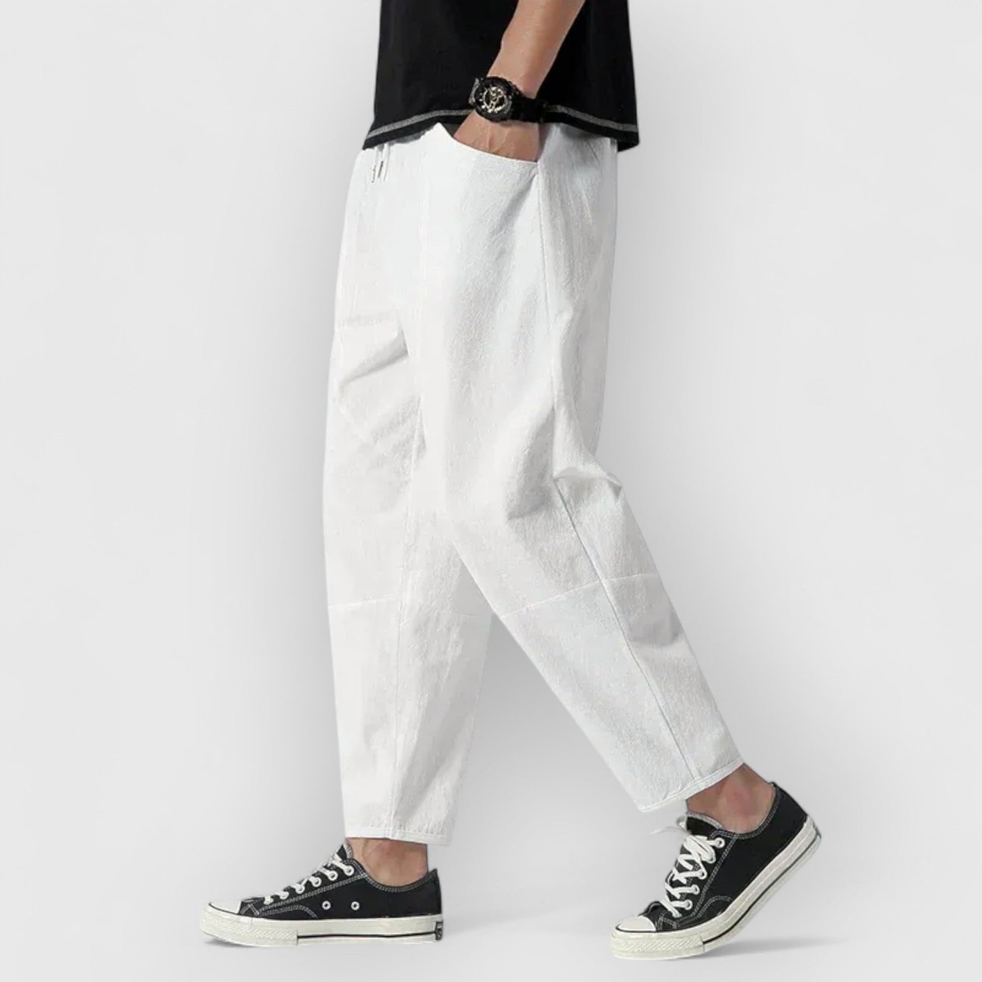 KYOTO – pantalones cropped de lino