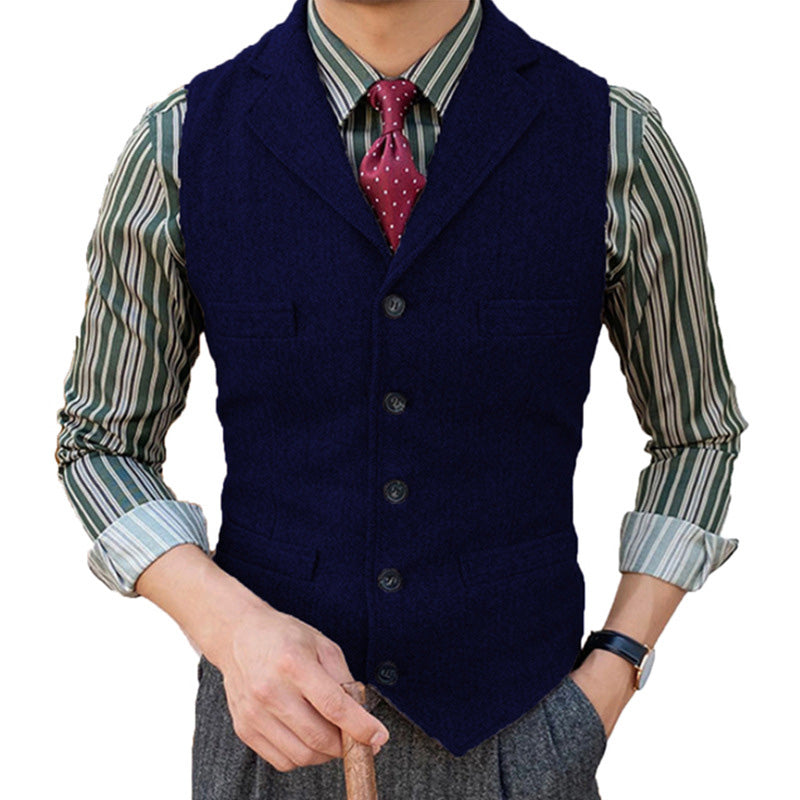 WESTON™ | CHALECO VINTAGE DE LANA PARA HOMBRE CON CUELLO DE SOLAPA