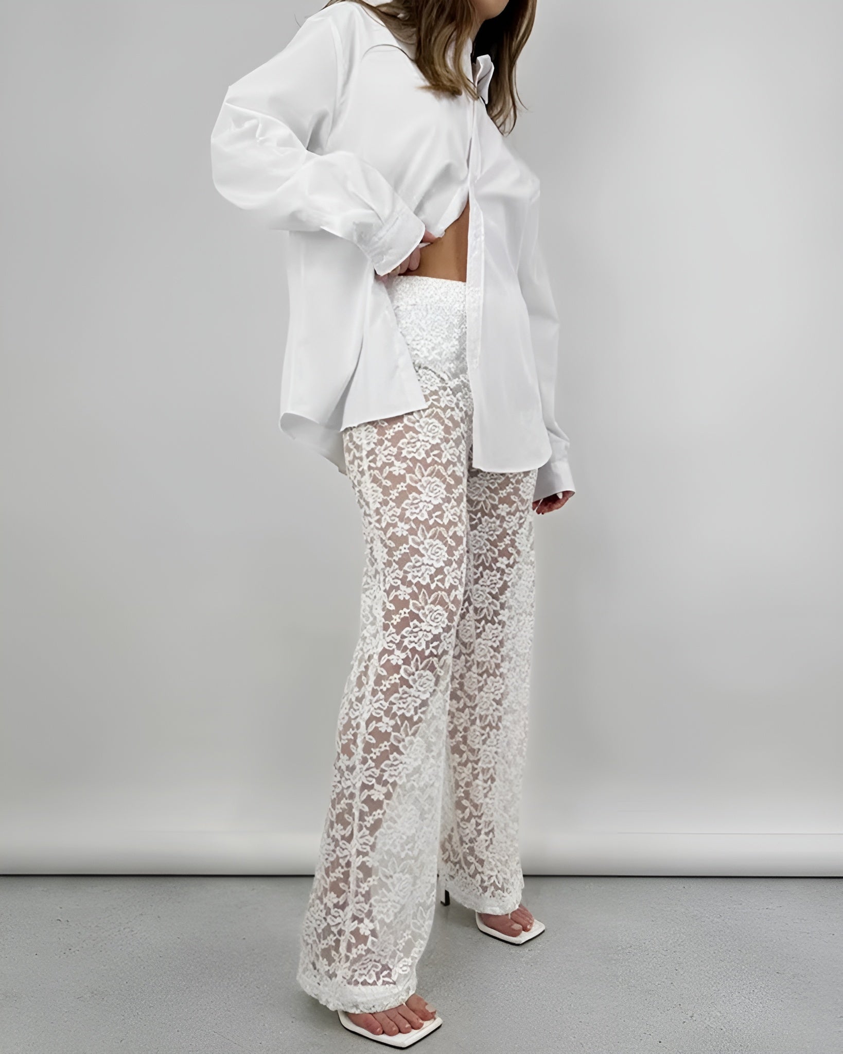 VALÉRIE™ – PANTALÓN DE ENCAJE DE TALLE ALTO