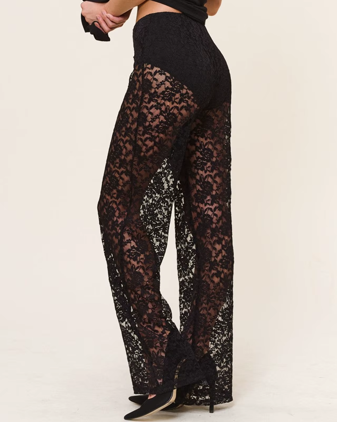 VALÉRIE™ – PANTALÓN DE ENCAJE DE TALLE ALTO