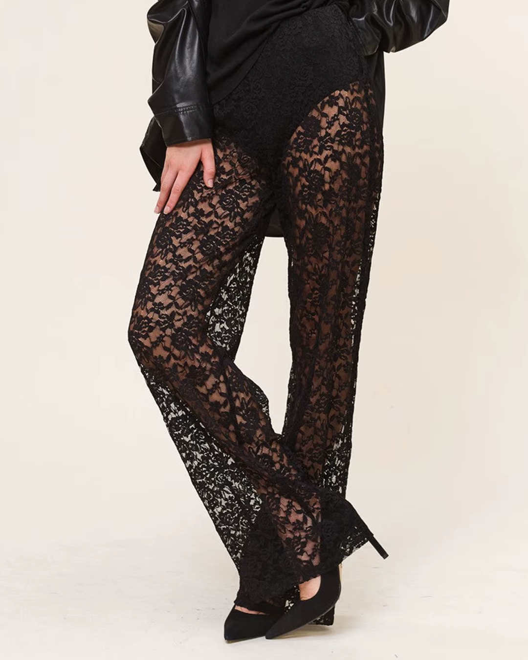 VALÉRIE™ – PANTALÓN DE ENCAJE DE TALLE ALTO
