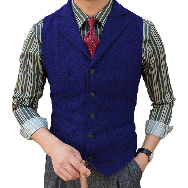 WESTON™ | CHALECO VINTAGE DE LANA PARA HOMBRE CON CUELLO DE SOLAPA