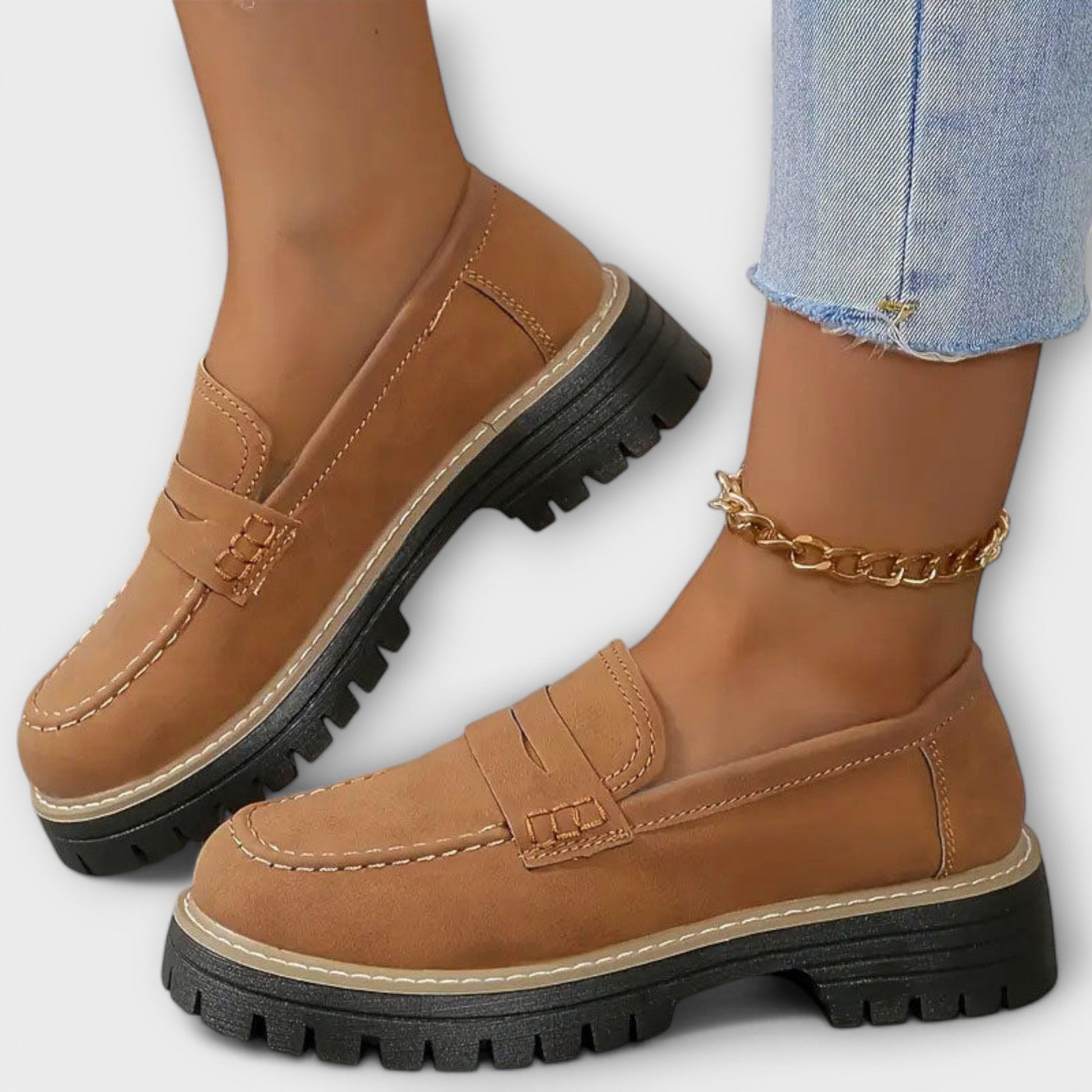 ALISA™ | MOCASINES DE ANTE CON PLATAFORMA CÓMODA
