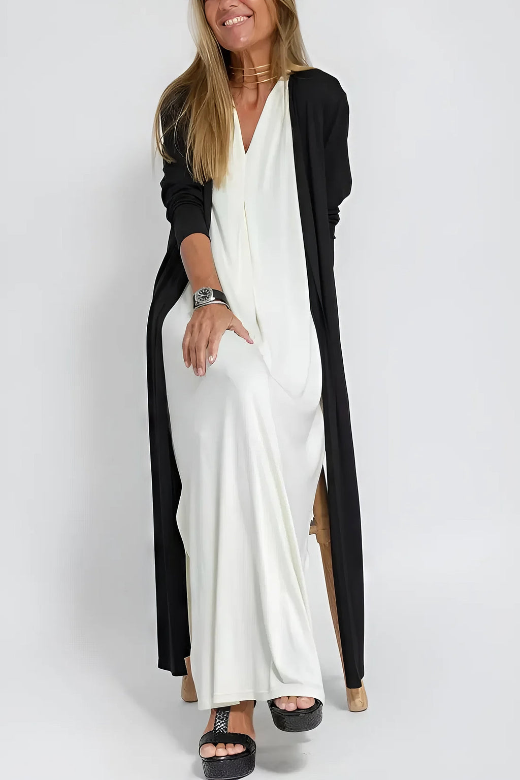 ELISE | VESTIDO LARGO ELEGANTE CON CÁRDIGAN DE REGALO